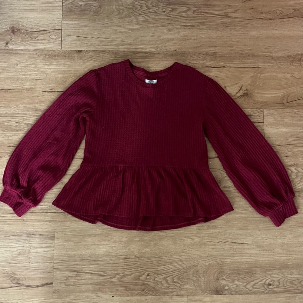 Burgundy Waffle shirt